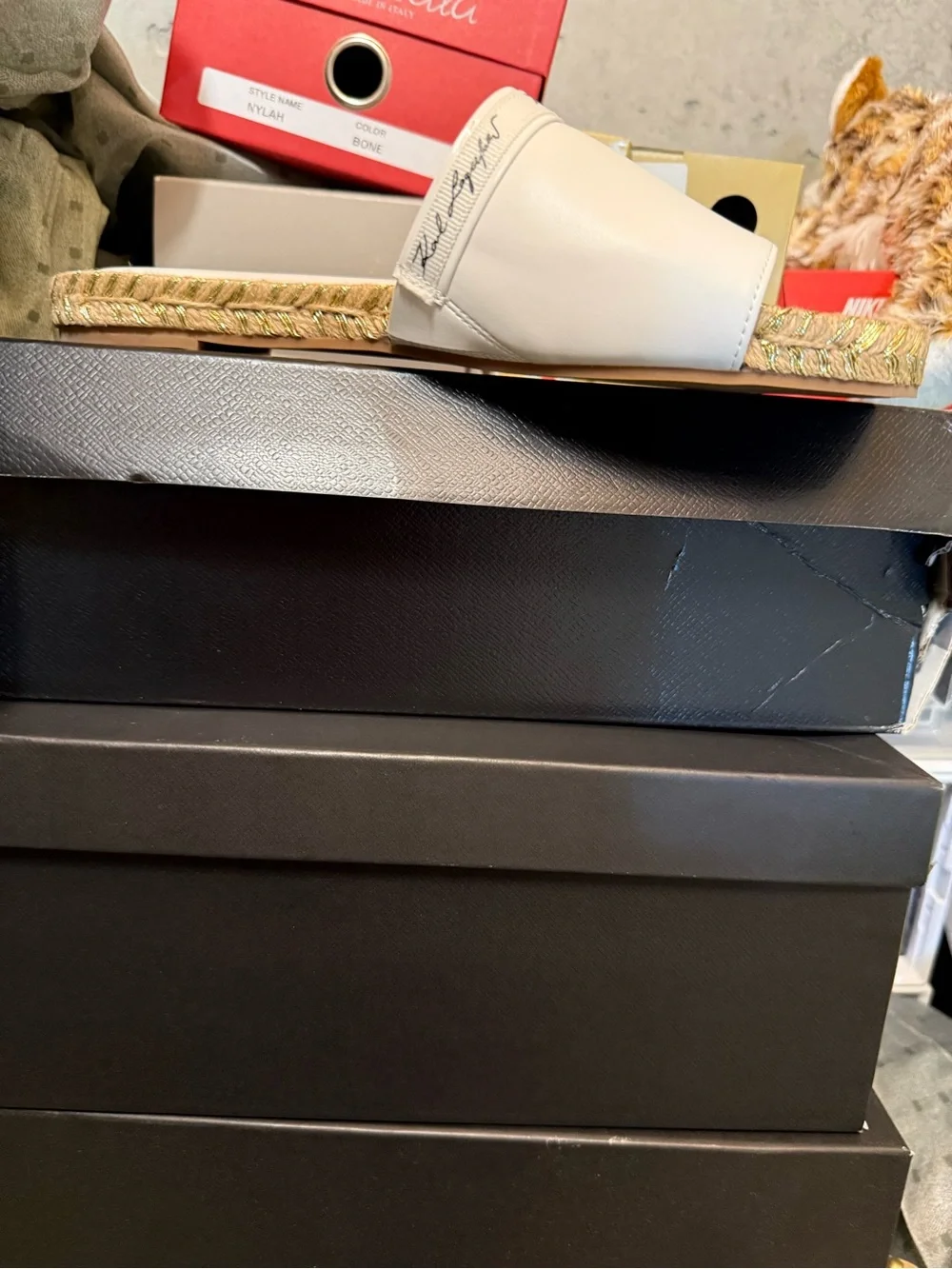 Karl Lagerfeld White Slide with Gold Logo Size 9  Price is Firm They are Cute 🥰